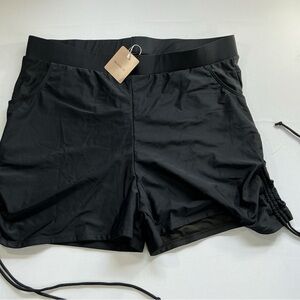 BloomChic Black Athletic Shorts with Side Drawstring